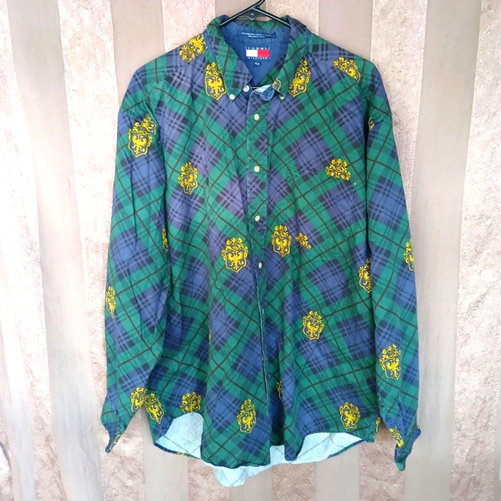 TOMMY HILFIGER VINTAGE BUTTON DOWN LONG SLEEVE COLLAR SHIRT